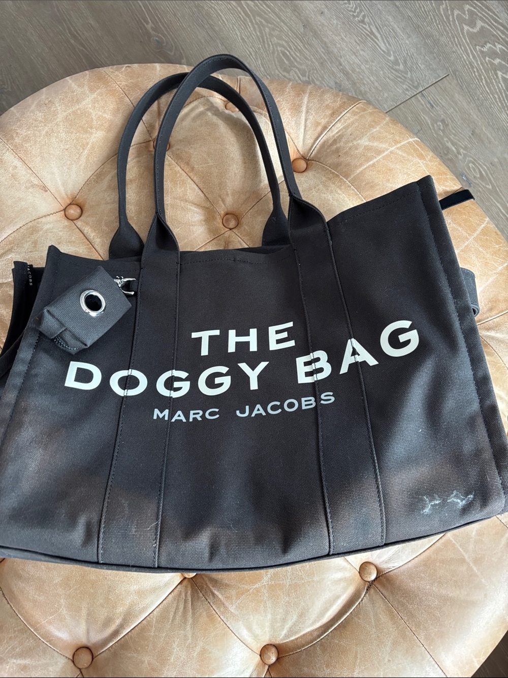Marc Jacobs Black Canvas 'The Doggy Bag' Tote